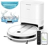 Laresar Staubsauger Roboter, Grande 2 Saugroboter mit wischfunktion Starke 3000 Pa Saugkraft 200 min Laufzeit Saugroboter mit selbstverarbeitender 3L Abfall-Basisstation mit APP Alexa/Google